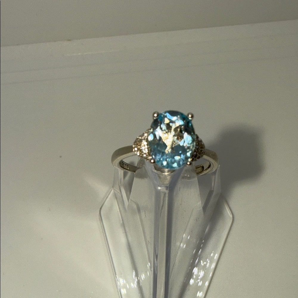 Silver Ring with Blue Topaz